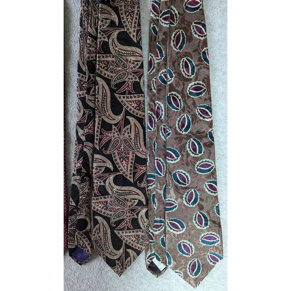 Chloe Mercedes Lanvin Liberty Oscar De La Renta Designer Neck Tie Lot of 5 Silk‎